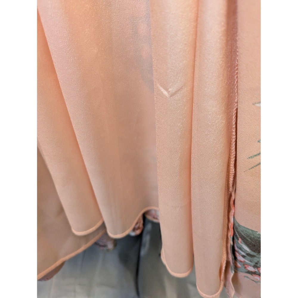 Lulus Maxi Dress Women's Small Peach Floral High Halter Neck Sleeveless Chiffon - Picture 7 of 11